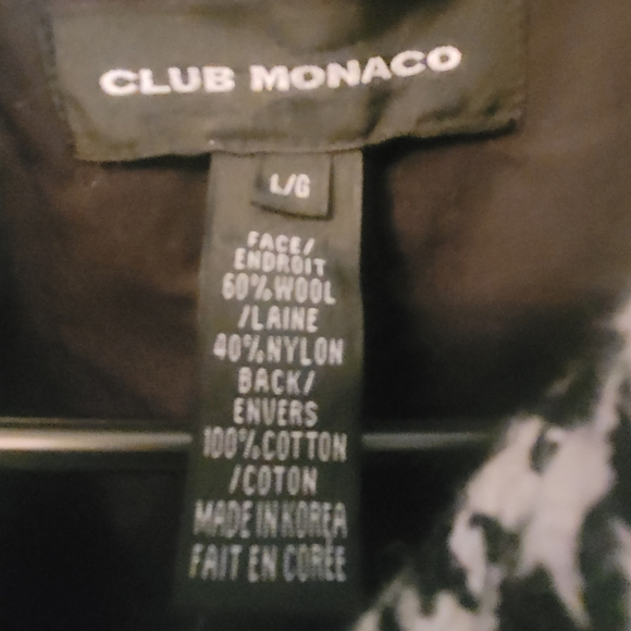 Beautiful Club Monaco Pea Coat Houndstooth pattern - Picture 5 of 15